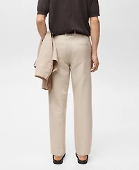Mango Men's Regular-Fit Linen Pants