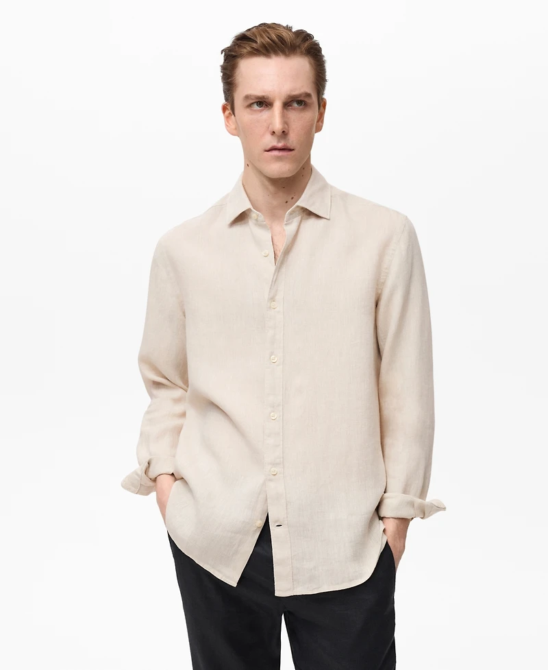 Mango Men's Regular-Fit Linen Shirt
