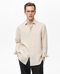 Mango Men's Regular-Fit Linen Shirt