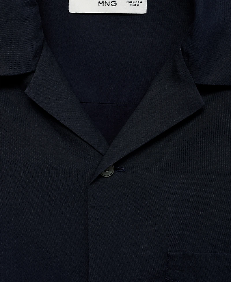 Mango Men's Lyocell Pocketed Shirt