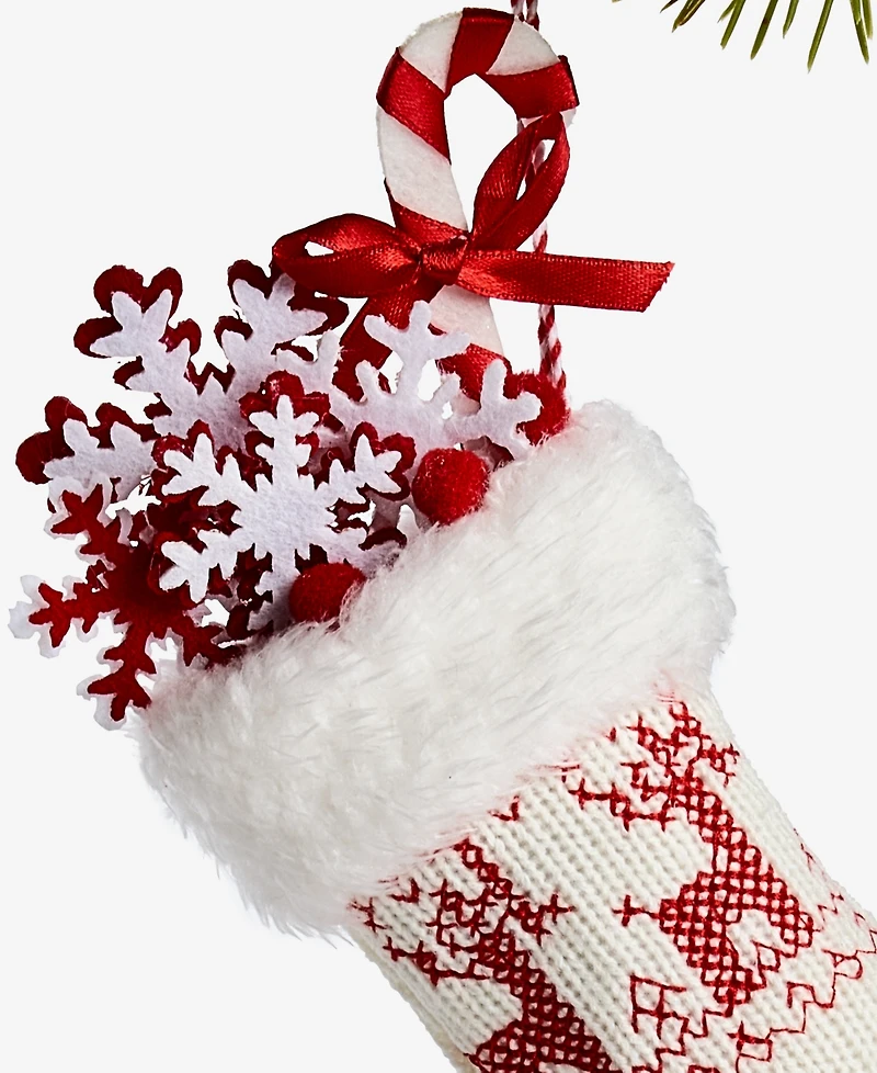 Holiday Lane Nordic Wonderland Fabric Stocking Ornament, Macy's Exclusive