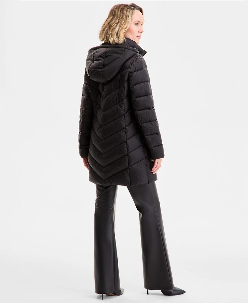 Michael Kors Petite Hooded Packable Puffer Coat, Exclusively at Macy's