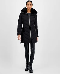 Michael Kors Women's Faux-Fur-Trim Hooded Puffer Coat