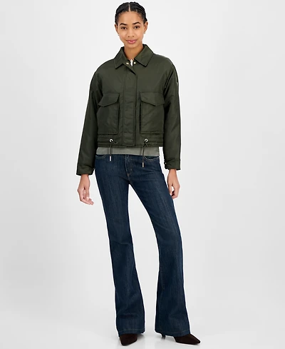 Michael Kors Women's Reversible Bomber Barn Jacket