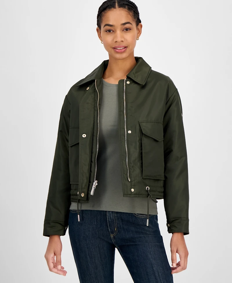 Michael Kors Women's Reversible Bomber Barn Jacket