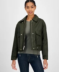 Michael Kors Women's Reversible Bomber Barn Jacket