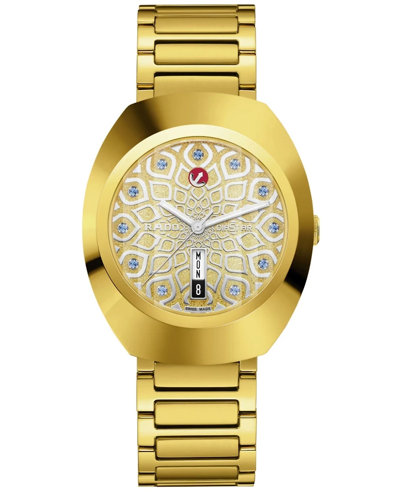 Rado Unisex Swiss Automatic DiaStar Original Gold Pvd Stainless Steel Bracelet Watch 38mm