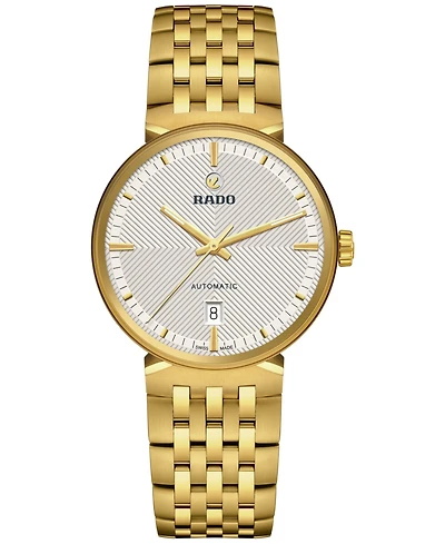 Rado Unisex Swiss Automatic Florence Gold Pvd Stainless Steel Bracelet Watch 39mm