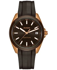 Rado Men's Swiss HyperChrome Brown Rubber Strap Watch 42mm