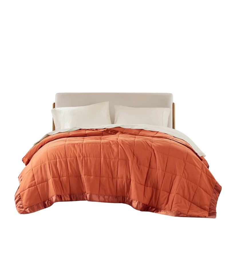 Madison Park Windom Lightweight Down Alternative Satin Trim Blanket