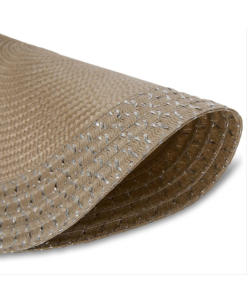 Dainty Home Sparkles 15" Round Woven Placemats Set of 6 - Durable, Reversible & Non-Slip Table Mats
