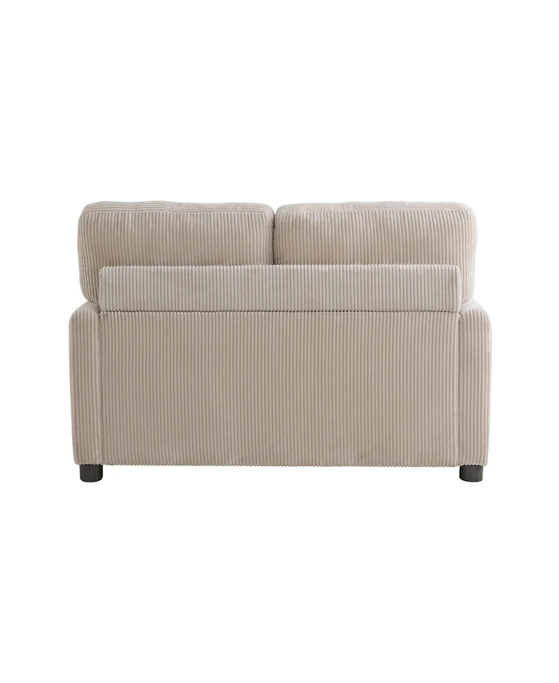 Serta 53.3" Corduroy Danson Convertible Loveseat with Charging Port