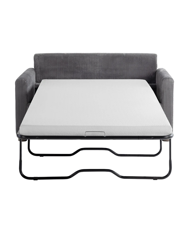 Serta 53.3" Corduroy Danson Convertible Loveseat with Charging Port