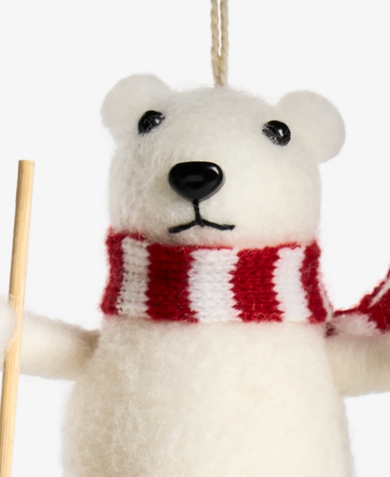 Holiday Lane Tiny Tidings Skiing Bear Ornament, Macy's Exclusive