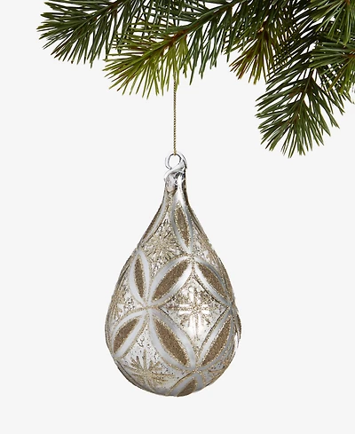 Holiday Lane Blessed Gold-Tone Glass Drop Ornament, Macy's Exclusive