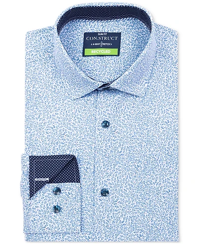 Men's Recycled Slim Fit Floral 4-Way Stretch Performance Dress Shirt