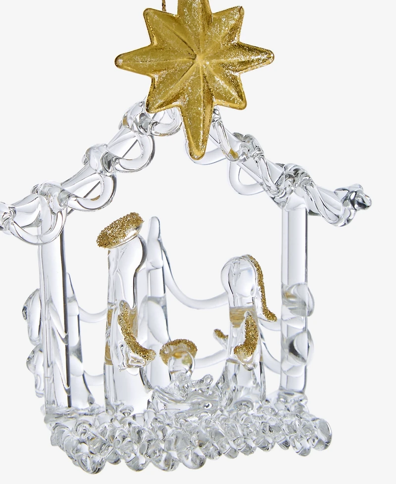 Holiday Lane Blessed Glass Holy Family Ornament, Macy's Exclusive