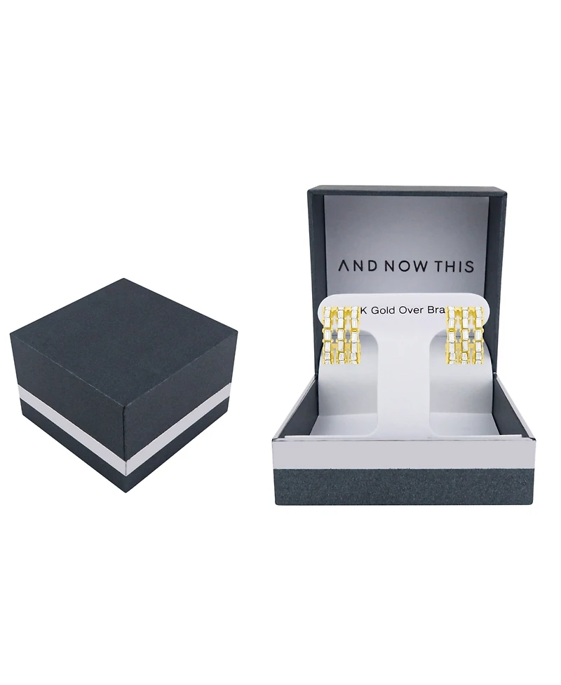 And Now This Triple Row Baguette Hoop Earrings