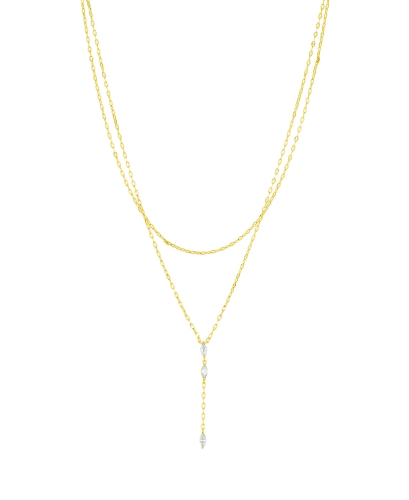And Now This Cubic Zirconia Double Layer Y Necklace