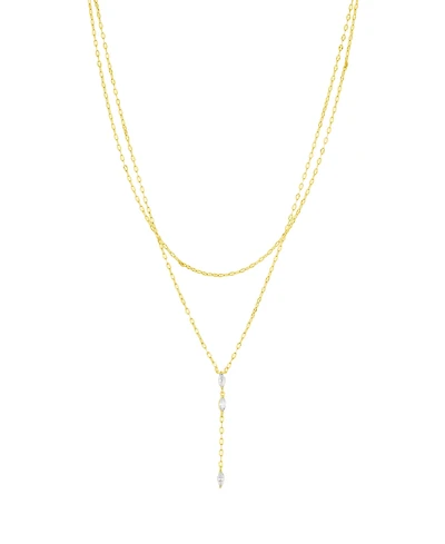 And Now This Cubic Zirconia Double Layer Y Necklace
