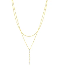 And Now This Cubic Zirconia Double Layer Y Necklace