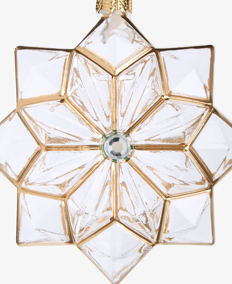 Holiday Lane Blessed Clear Glass Flower Ornament, Macy's Exclusive