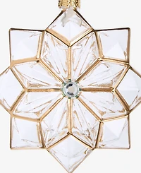 Holiday Lane Blessed Clear Glass Flower Ornament, Macy's Exclusive