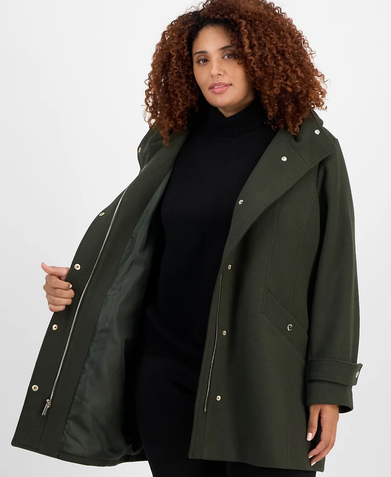 Michael Michael Kors Plus Size Hooded Coat, Exclusively at Macy's