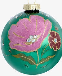 Holiday Lane Enchanted Forest Purple Floral Ball Ornament, Macy's Exclusive