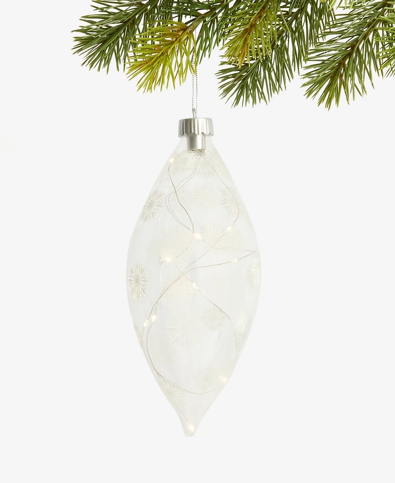 Holiday Lane Iced Delight Light Up Snowflake Finial Ornament, Macy's Exclusive
