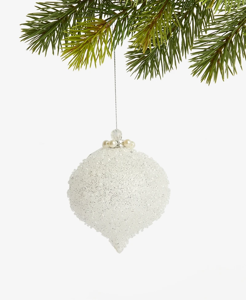 Holiday Lane Iced Delight Glass Onion Ornament, Macy's Exclusive