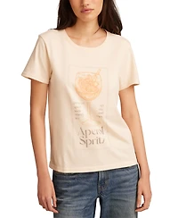 Lucky Brand Women's Cotton Aperol Spritz Crewneck Tee
