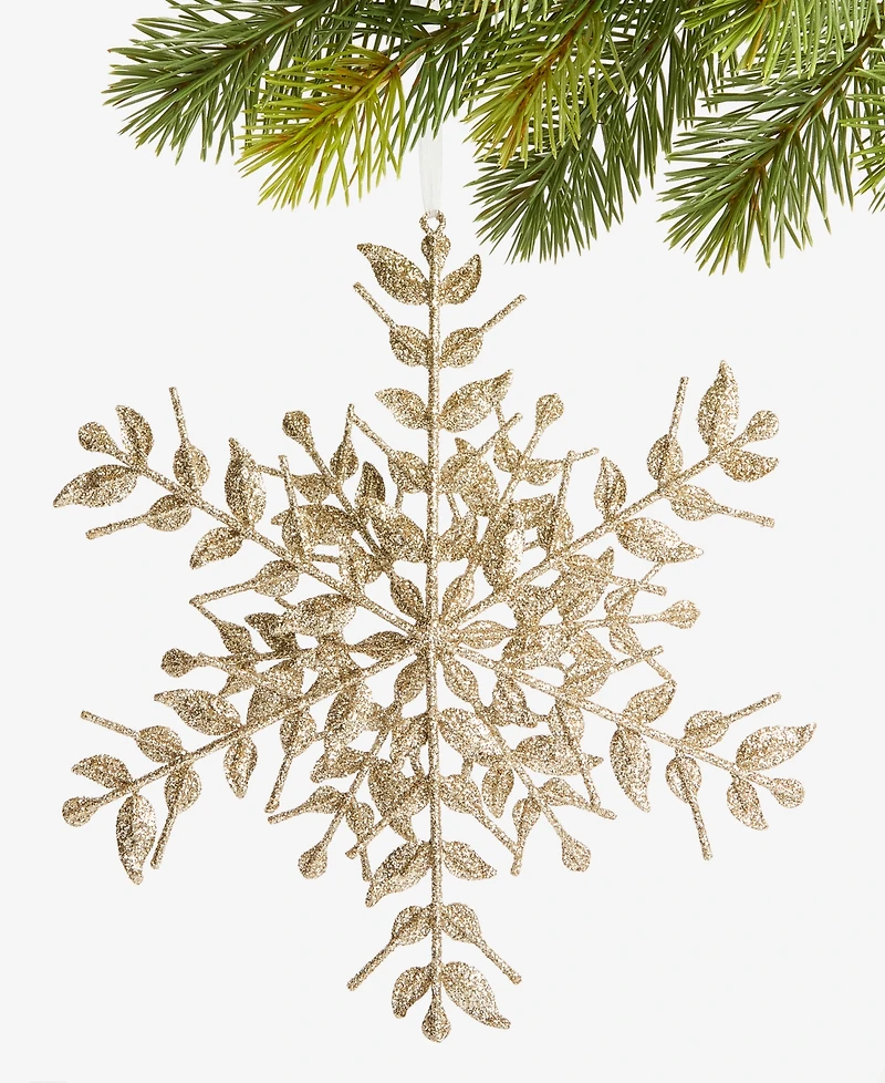 Holiday Lane Jeweled Classics Gold Snowflake Ornament, Macy's Exclusive