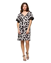 24seven Comfort Apparel Women's Short Sleeve Knee Length T-Shirt Dress