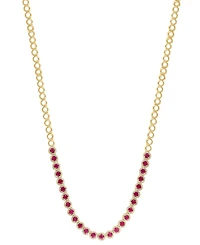 Effy Ruby (4-7/8 ct. t.w.) & Diamond (1-3/8 ct. t.w.) Halo 17-1/2" Collar Necklace in 14k Gold