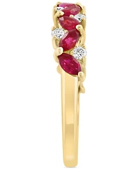 Effy Ruby (1 ct. t.w.) & Diamond (1/5 ct. t.w.) Marquise Cluster Ring in 14k Gold
