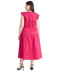 Maggy London Plus Cinched-Waist Midi Dress