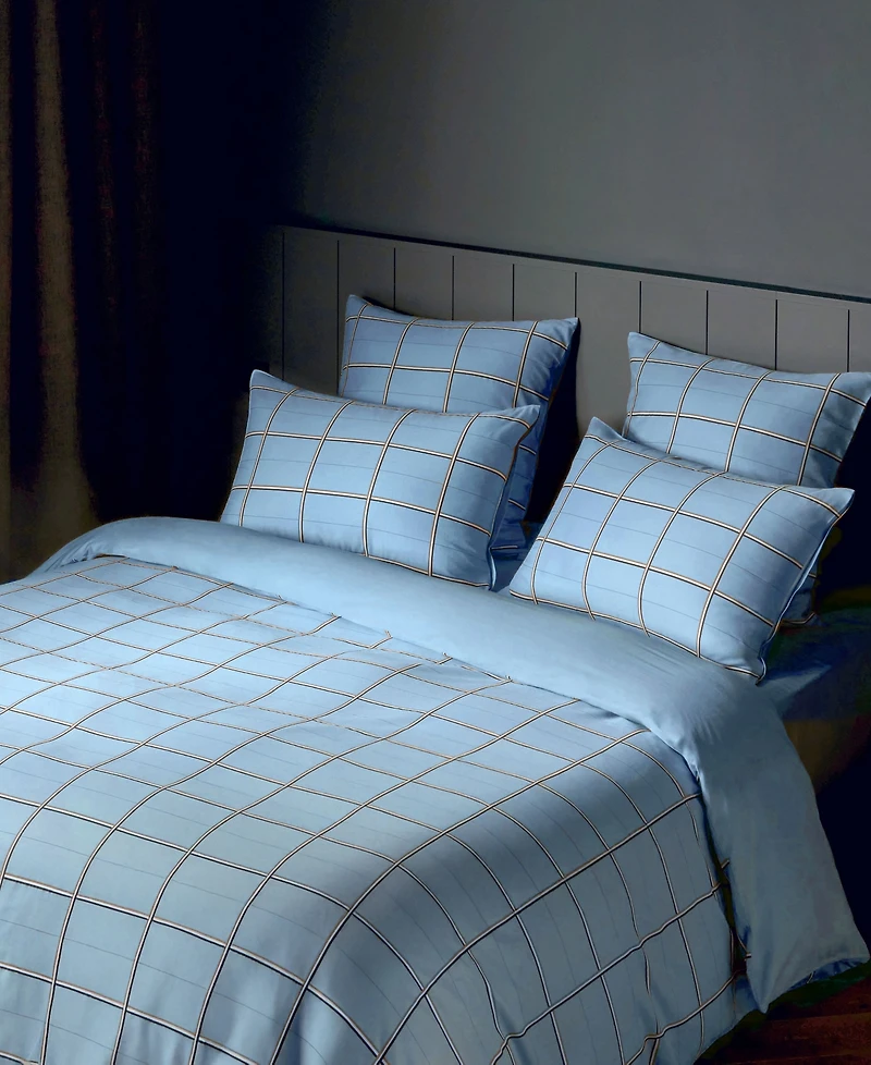 Closeout! Boss Home by Hugo Boss Check Cotton Sateen Sham Pair, Standard