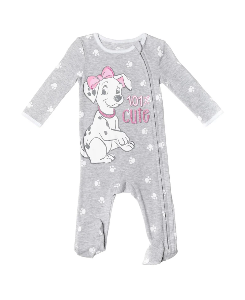 Bambi Baby Girls 101 Dalmatians 3 Pack Sleep N' Play Coveralls