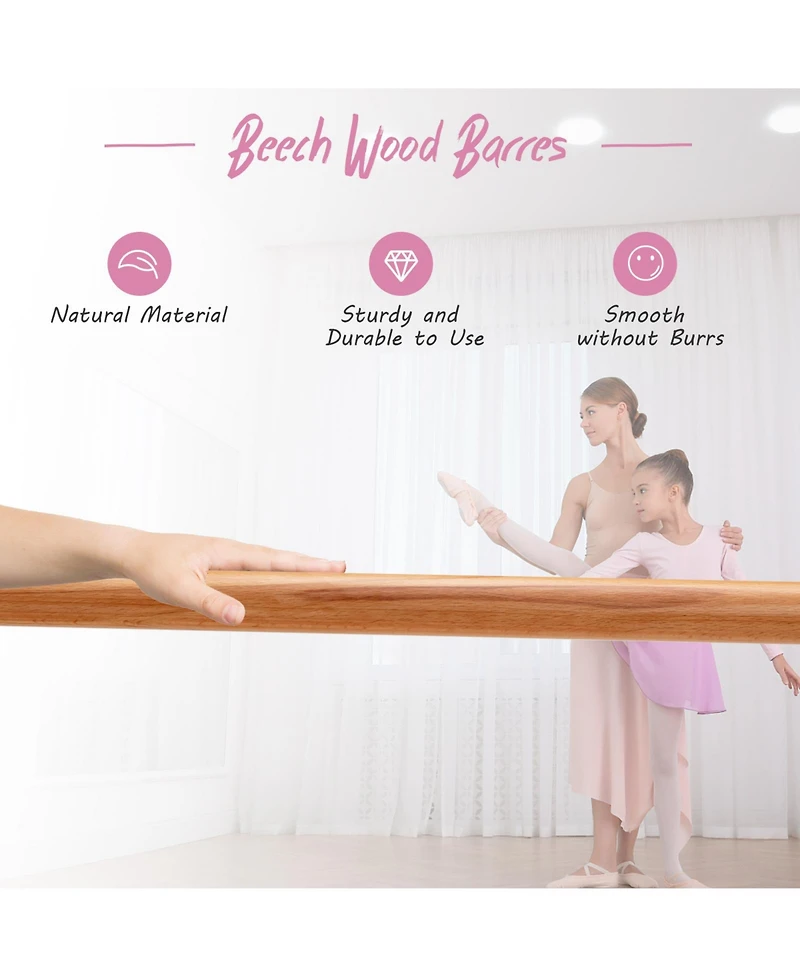Portable Freestanding Double Ballet Barre for Home Dance and Stretching