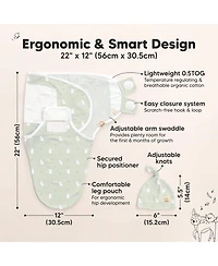 3pk Organic Swaddle Sleep Sacks with Knot Hats, Newborn 0-3 Months