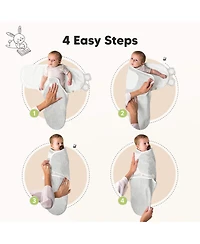 KeaBabies 3-Pack Organic Baby Swaddle Sleep Sacks with Knot Hats, Newborn Swaddles Wrap 0-3 Months, Ergonomic Wearable Blanket