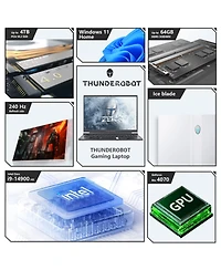 Thunderobot Zero 16 Gaming Laptop | 16" Qhd+ 16:10 240Hz 2.5K Dislpay | 14th Gen Intel Core i9-14900HX | GeForce Rtx 4070 | 64GB DDR5 | 4TB Ssd | Rgb