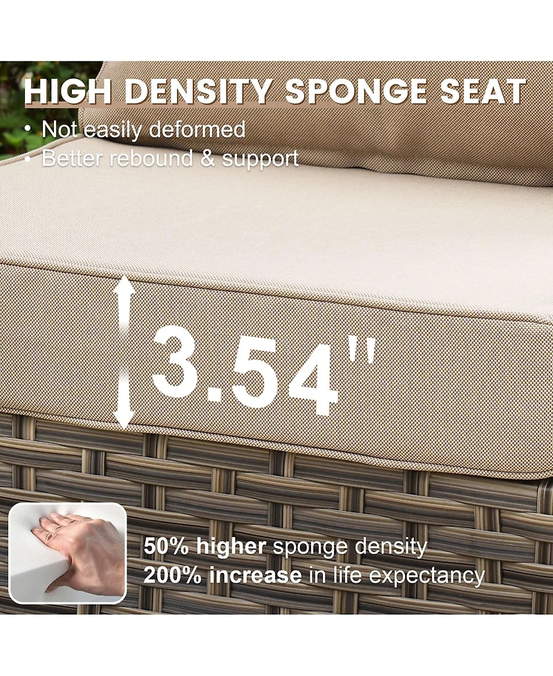 Xizzi 10 Piece Outdoor Patio Furniture with Swivel Rocking Chairs,All Weather Rattan Wicker Sectional Coversation Set Solar Coffee Table, Single