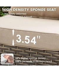 Xizzi 10 Piece Outdoor Patio Furniture with Swivel Rocking Chairs,All Weather Rattan Wicker Sectional Coversation Set Solar Coffee Table, Single