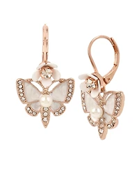 Betsey Johnson Faux Stone Butterfly Drop Earrings