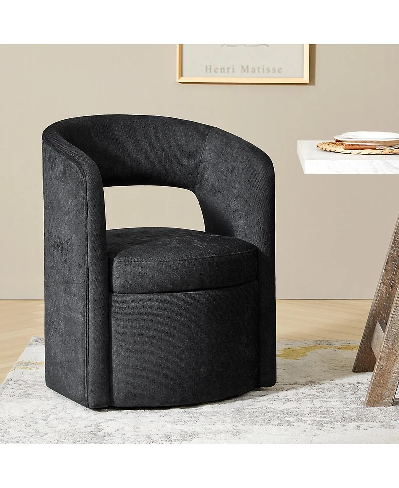 Roderick Modern Dining Chair with Hollowed-Out Backrest and Thick Cushion
