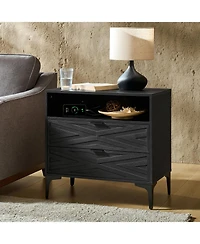 Auguste 2-Drawer Nightstand with Charging Port