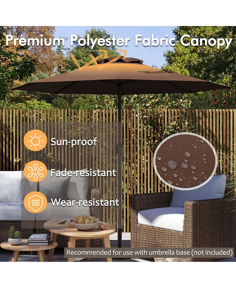 Gymax Outdoor Patio Umbrella Modern Table w/8 Heavy Duty Ribs Sun-proof