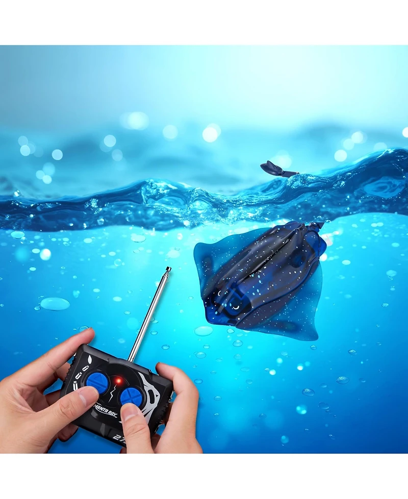 Remote Control Simulation Swimming Manta Ray Toy with Led Lights - Pool and Bath for Kids